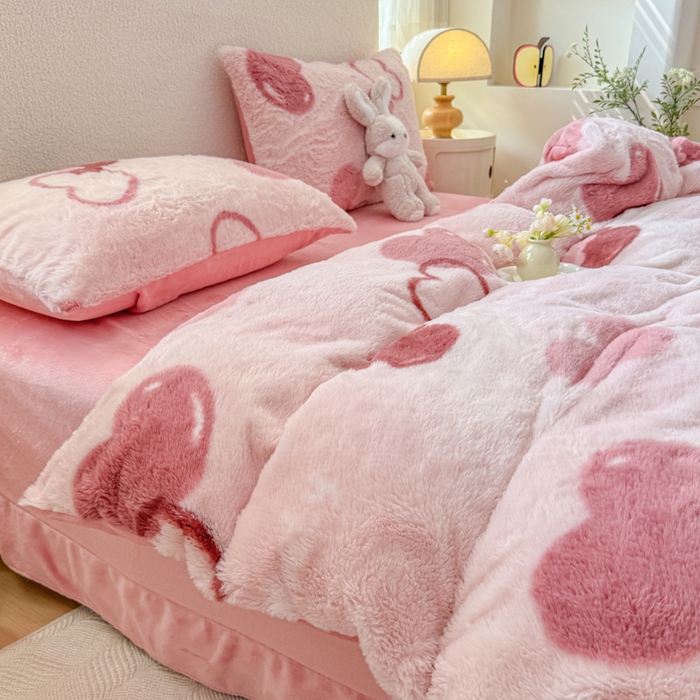 小叮当家纺仓储工厂店 2025新款印花美拉德兔毛印花单被套 被套单件 米妮