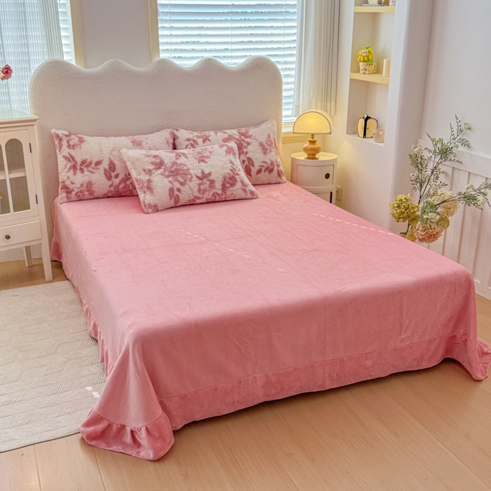 91家纺网 家纺一手货源 找家纺 小叮当家纺仓储工厂店 2025新款印花美拉德兔毛印花单被套 被套单件 花间粉