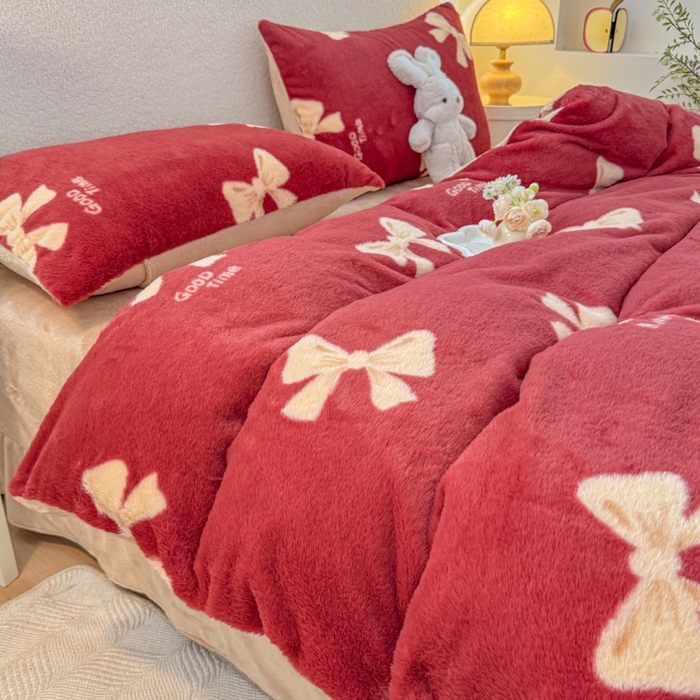 （总）小叮当家纺仓储工厂店 2025新款印花美拉德兔毛印花单被套 被套单件