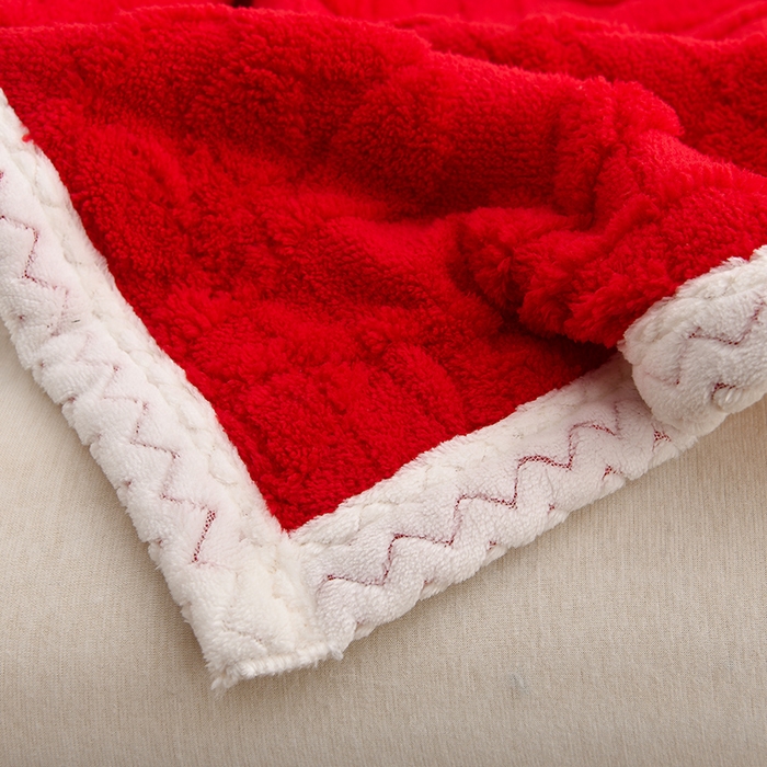 91家纺网 家纺一手货源 找家纺 圣楚家纺 2025新款塔芙绒叶语双层毯 叶语红