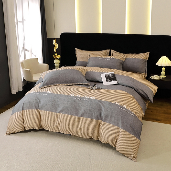 91家纺网 家纺一手货源 找家纺 贝兰仙奴 2025新款亲肤舒适全棉磨毛多规格系列四件套 贝尔湖畔