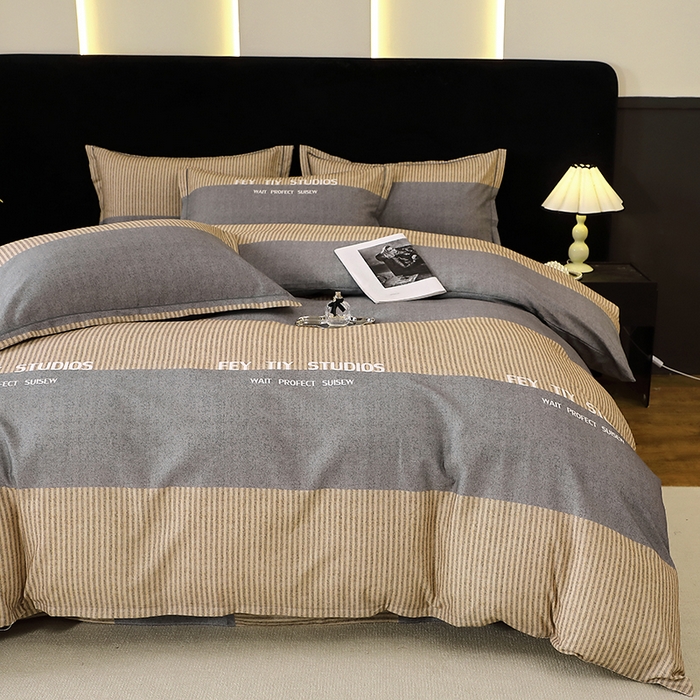 91家纺网 家纺一手货源 找家纺 贝兰仙奴 2025新款亲肤舒适全棉磨毛多规格系列四件套 贝尔湖畔