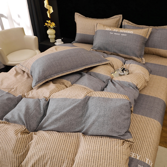 91家纺网 家纺一手货源 找家纺 贝兰仙奴 2025新款亲肤舒适全棉磨毛多规格系列四件套 贝尔湖畔