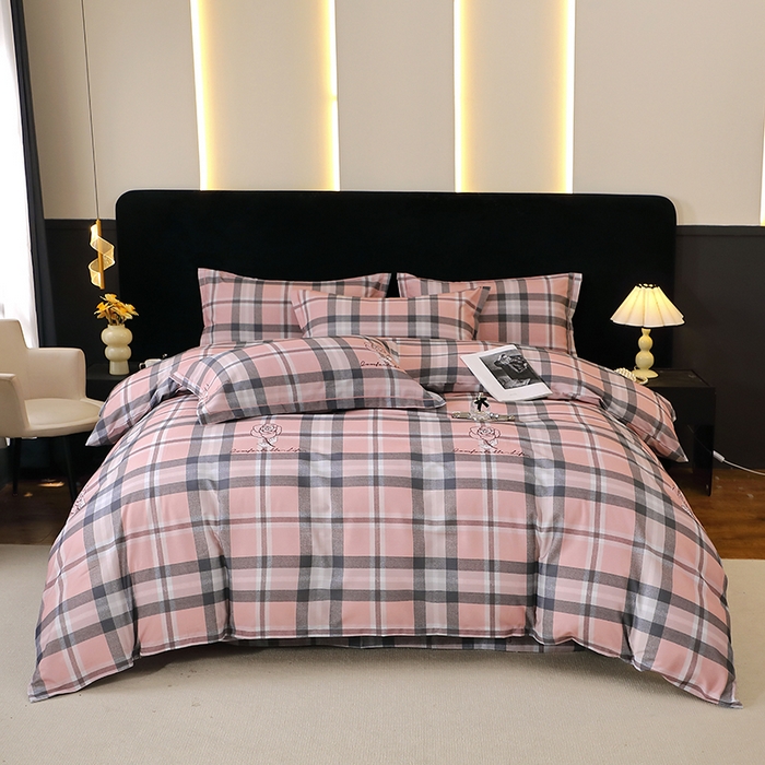 贝兰仙奴 2025新款亲肤舒适全棉磨毛多规格系列四件套 方格恋曲