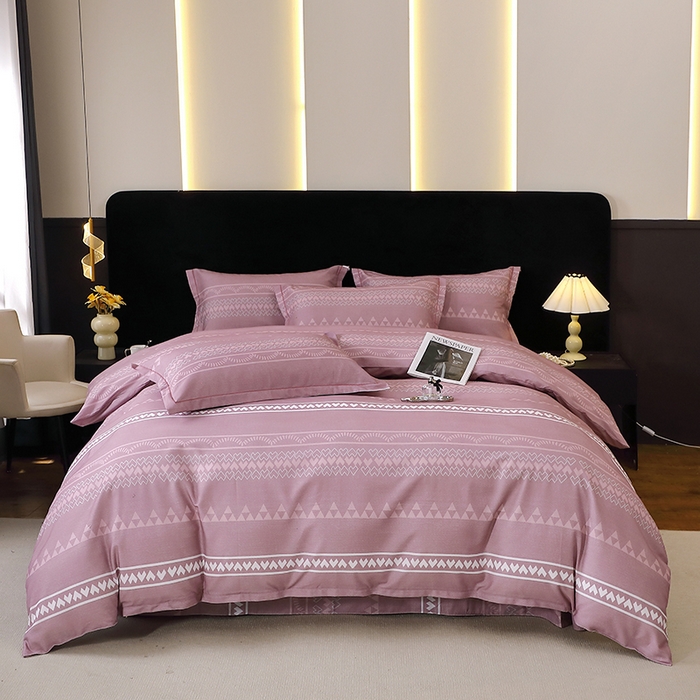 贝兰仙奴 2025新款亲肤舒适全棉磨毛多规格系列四件套 维卡斯粉