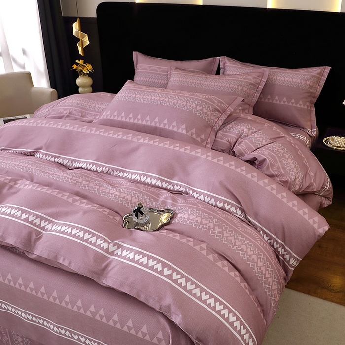 91家纺网 家纺一手货源 找家纺 贝兰仙奴 2025新款亲肤舒适全棉磨毛多规格系列四件套 维卡斯粉