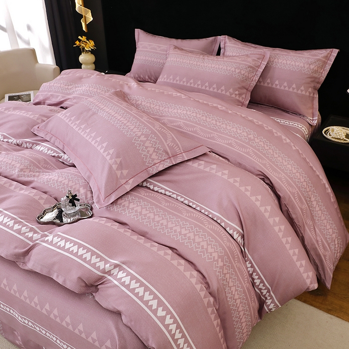 91家纺网 家纺一手货源 找家纺 贝兰仙奴 2025新款亲肤舒适全棉磨毛多规格系列四件套 维卡斯粉