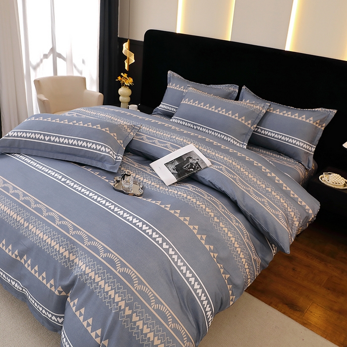 91家纺网 家纺一手货源 找家纺 贝兰仙奴 2025新款亲肤舒适全棉磨毛多规格系列四件套 维卡斯灰