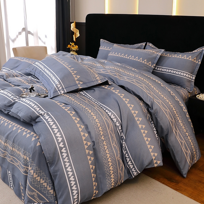 91家纺网 家纺一手货源 找家纺 贝兰仙奴 2025新款亲肤舒适全棉磨毛多规格系列四件套 维卡斯灰