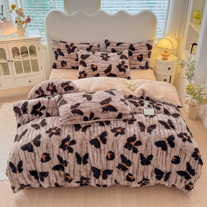 91家纺网 家纺一手货源 找家纺 （总）小叮当家纺仓储工厂店 2025新款印花美拉德兔毛印花四件套