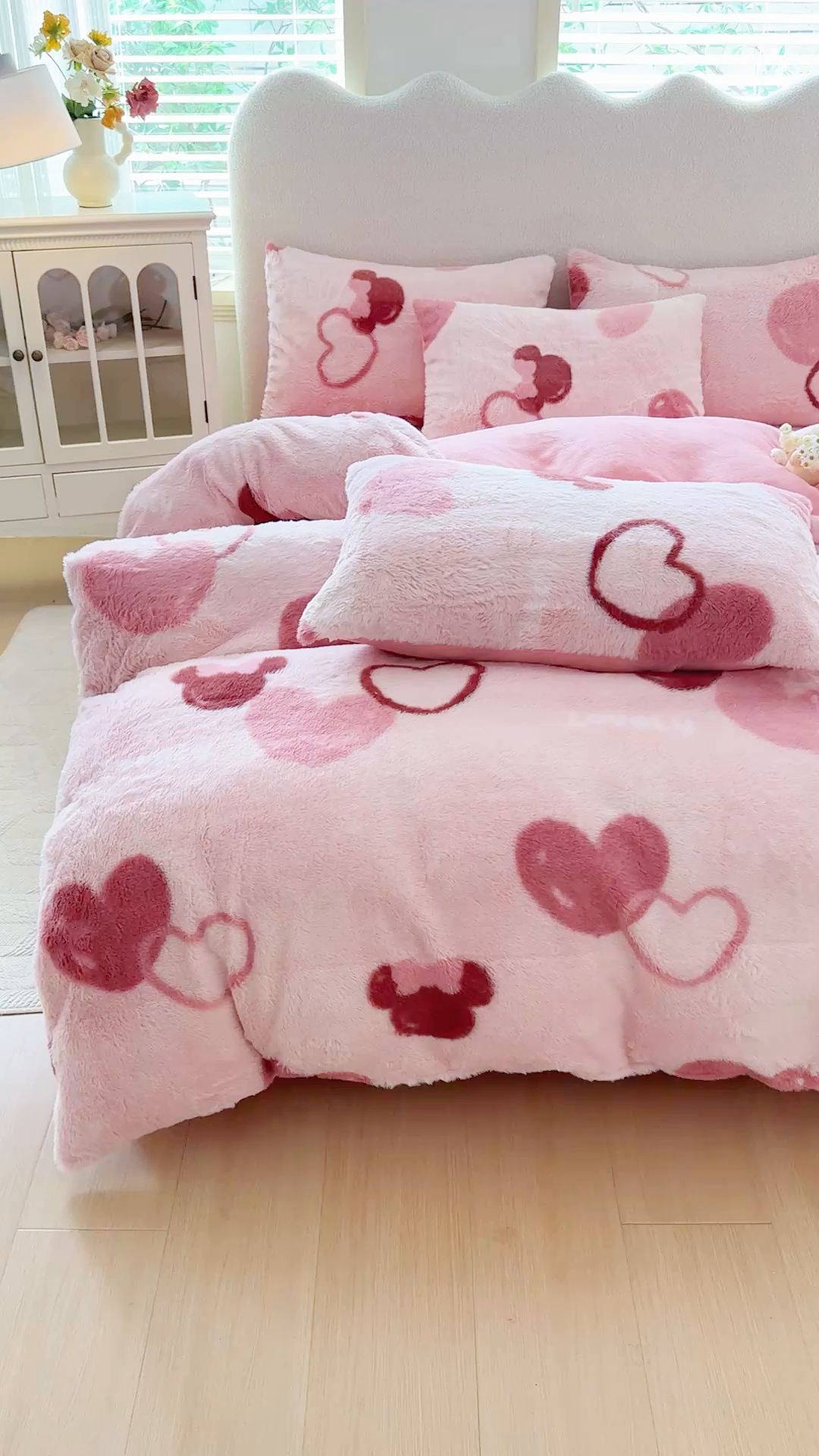 91家纺网 家纺一手货源 找家纺 小叮当家纺仓储工厂店 2025新款印花美拉德兔毛印花四件套 米妮