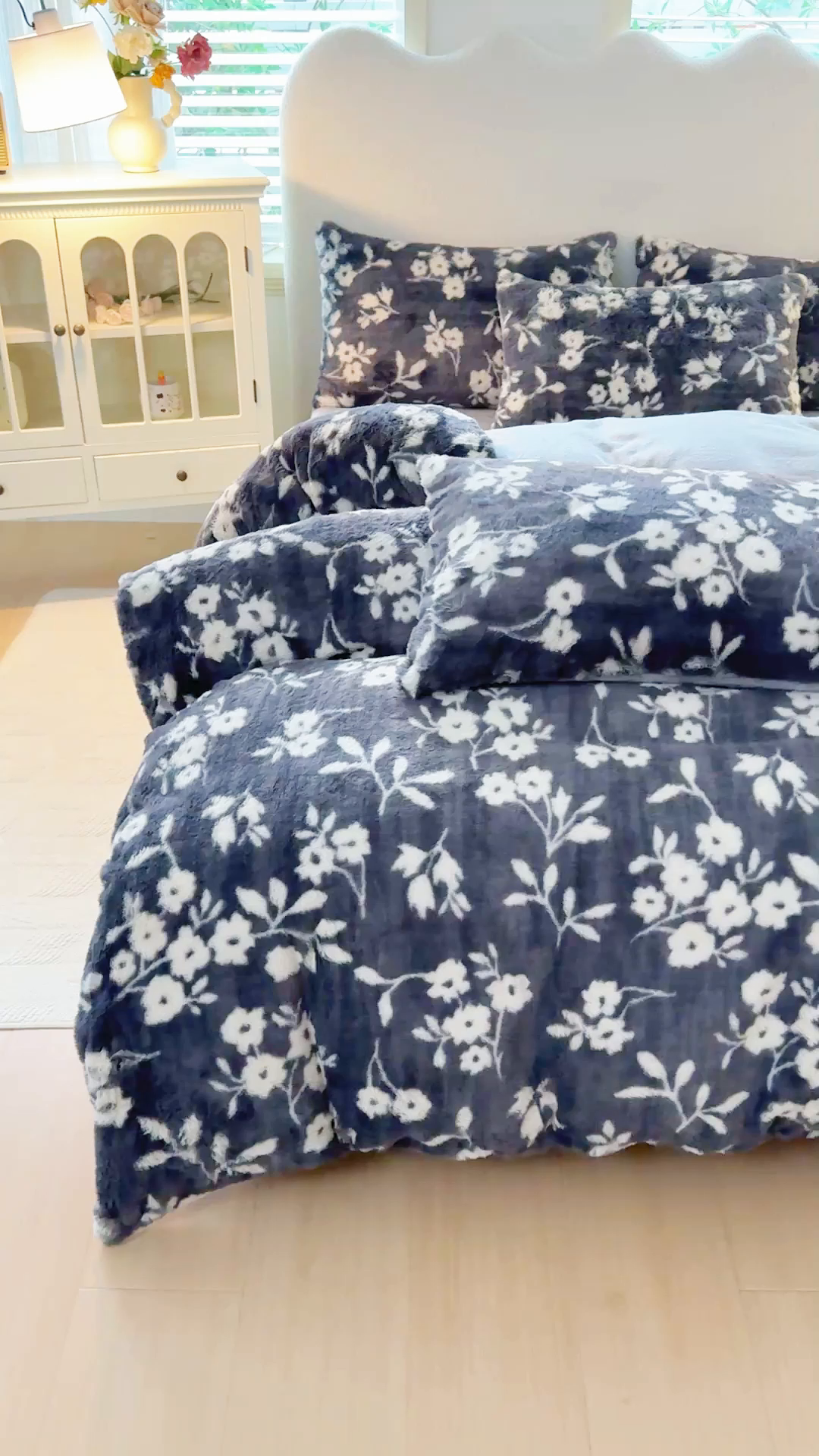 91家纺网 家纺一手货源 找家纺 小叮当家纺仓储工厂店 2025新款印花美拉德兔毛印花四件套 莫奈花园