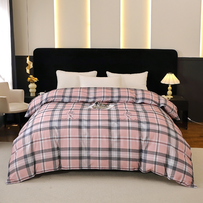 贝兰仙奴 2025新款亲肤舒适全棉磨毛多规格系列单被套 方格恋曲
