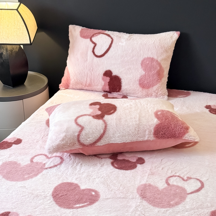 91家纺网 家纺一手货源 找家纺 小叮当家纺仓储工厂店 2025新款美拉德印花兔毛单枕套 枕套单件 米妮