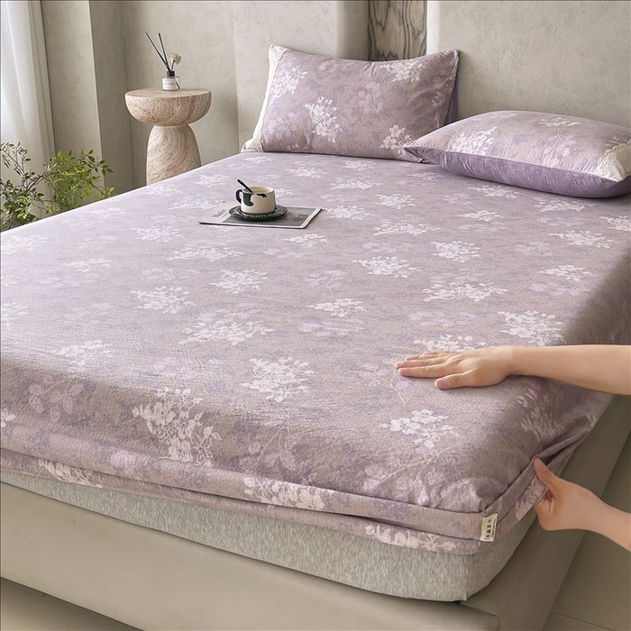 91家纺网 家纺一手货源 找家纺 丝芙妮家居（原乐视家纺） 2025新款全棉纯棉蕾丝花边原麻单品床笠单件床笠 花畔呢喃