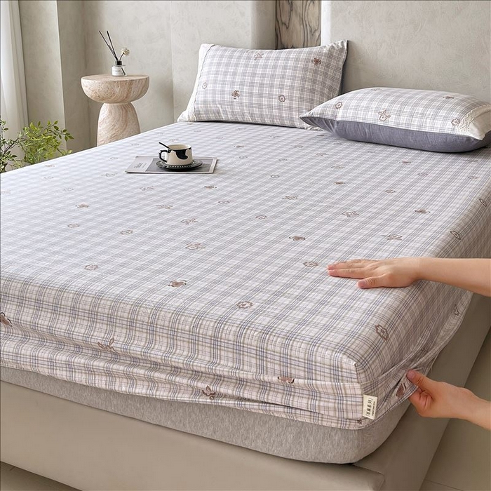 91家纺网 家纺一手货源 找家纺 丝芙妮家居（原乐视家纺） 2025新款全棉纯棉蕾丝花边原麻单品床笠单件床笠 素律