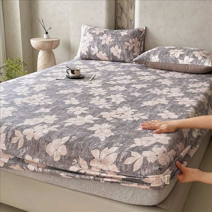 91家纺网 家纺一手货源 找家纺 丝芙妮家居（原乐视家纺） 2025新款全棉纯棉蕾丝花边原麻单品床笠单件床笠 漫步花庭