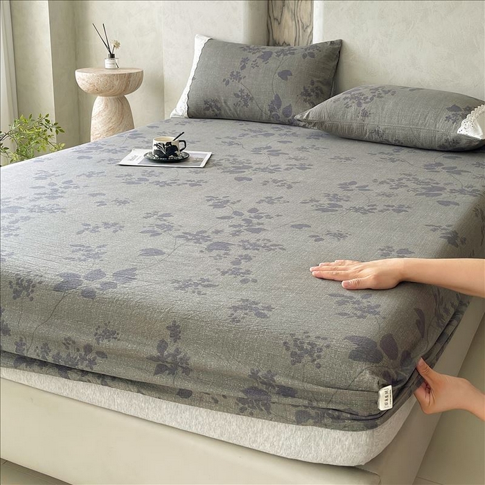 91家纺网 家纺一手货源 找家纺 丝芙妮家居（原乐视家纺） 2025新款全棉纯棉蕾丝花边原麻单品床笠单件床笠 夜色未央