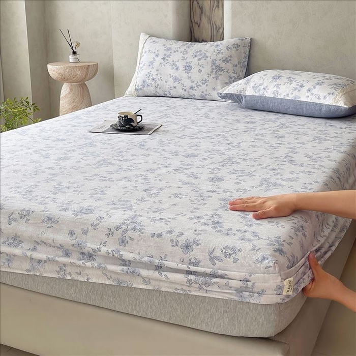 91家纺网 家纺一手货源 找家纺 丝芙妮家居（原乐视家纺） 2025新款全棉纯棉蕾丝花边原麻单品床笠单件床笠 庄生晓梦