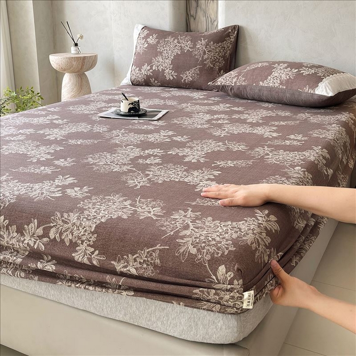 91家纺网 家纺一手货源 找家纺 丝芙妮家居（原乐视家纺） 2025新款全棉纯棉蕾丝花边原麻单品床笠单件床笠 浅影摇