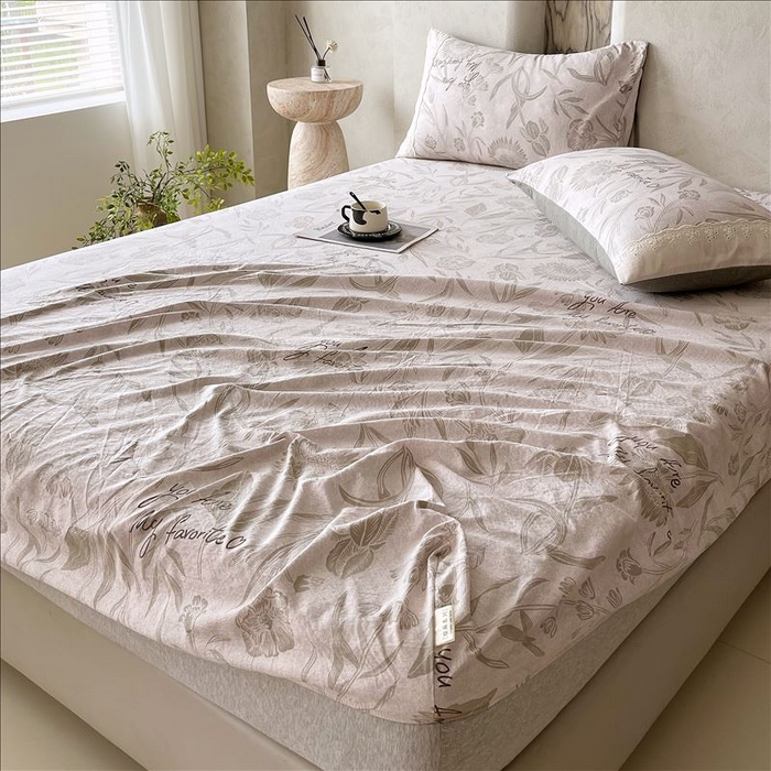 91家纺网 家纺一手货源 找家纺 丝芙妮家居（原乐视家纺） 2025新款全棉纯棉蕾丝花边原麻单品床笠单件床笠 叶新泽