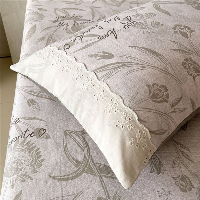 91家纺网 家纺一手货源 找家纺 丝芙妮家居（原乐视家纺） 2025新款全棉纯棉蕾丝花边原麻单品床笠单件床笠 叶新泽