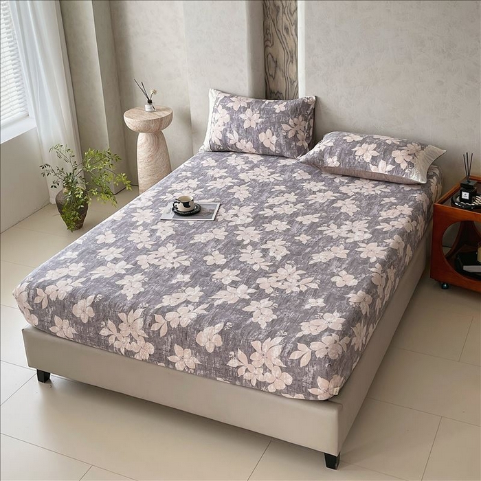 91家纺网 家纺一手货源 找家纺 丝芙妮家居（原乐视家纺） 2025新款全棉纯棉蕾丝花边原麻单品床笠单件床笠 漫步花庭