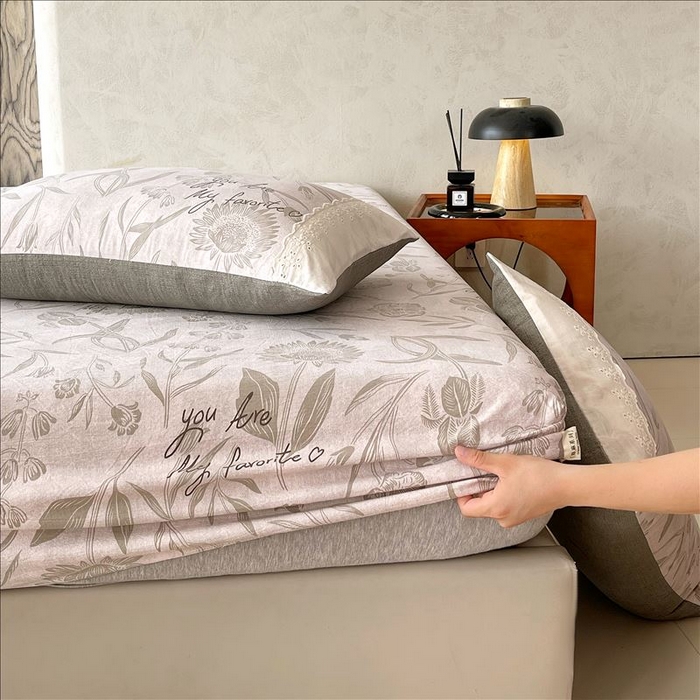 91家纺网 家纺一手货源 找家纺 丝芙妮家居（原乐视家纺） 2025新款全棉纯棉蕾丝花边原麻单品床笠单件床笠 叶新泽