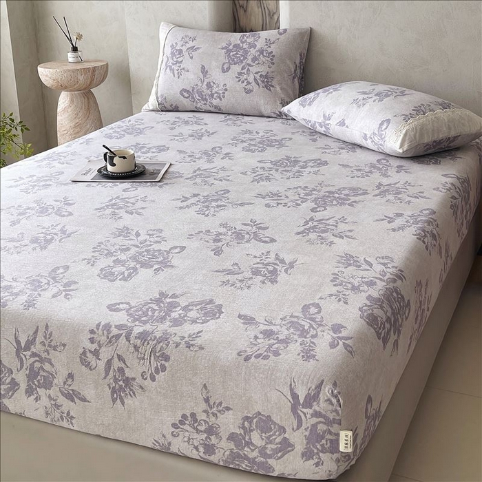 91家纺网 家纺一手货源 找家纺 丝芙妮家居（原乐视家纺） 2025新款全棉纯棉蕾丝花边原麻单品床笠单件床笠 梦幻花园