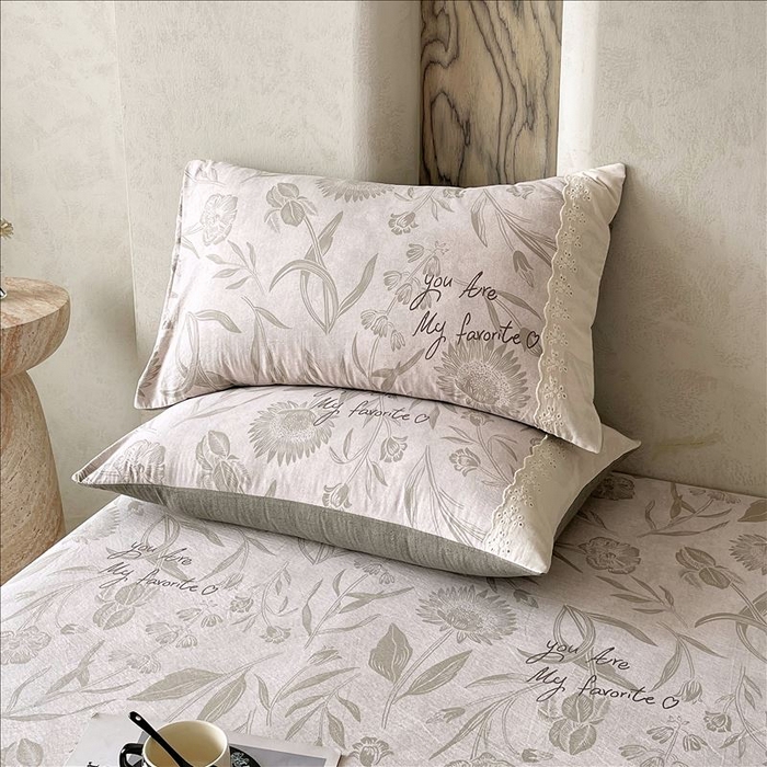 91家纺网 家纺一手货源 找家纺 丝芙妮家居（原乐视家纺） 2025新款全棉纯棉蕾丝花边原麻单品床笠单件床笠 叶新泽