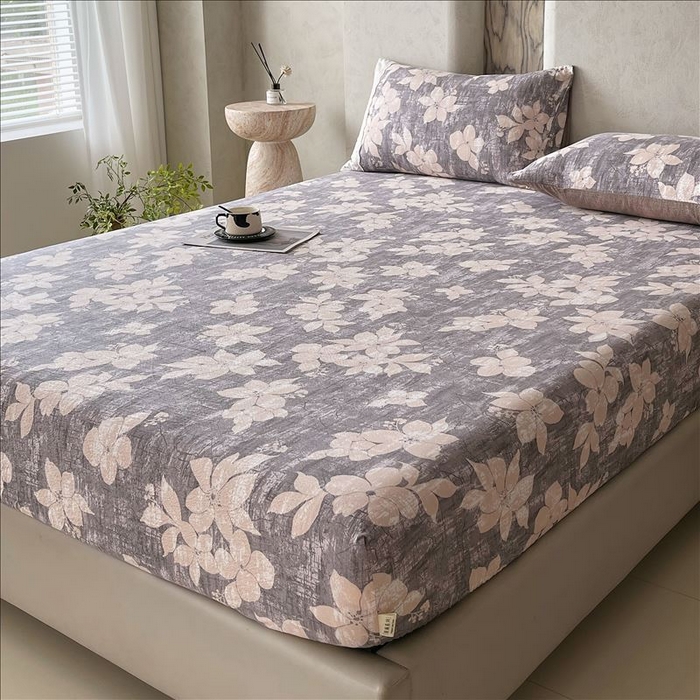 91家纺网 家纺一手货源 找家纺 丝芙妮家居（原乐视家纺） 2025新款全棉纯棉蕾丝花边原麻单品床笠单件床笠 漫步花庭