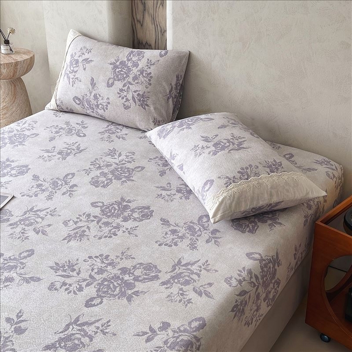 91家纺网 家纺一手货源 找家纺 丝芙妮家居（原乐视家纺） 2025新款全棉纯棉蕾丝花边原麻单品床笠单件床笠 梦幻花园