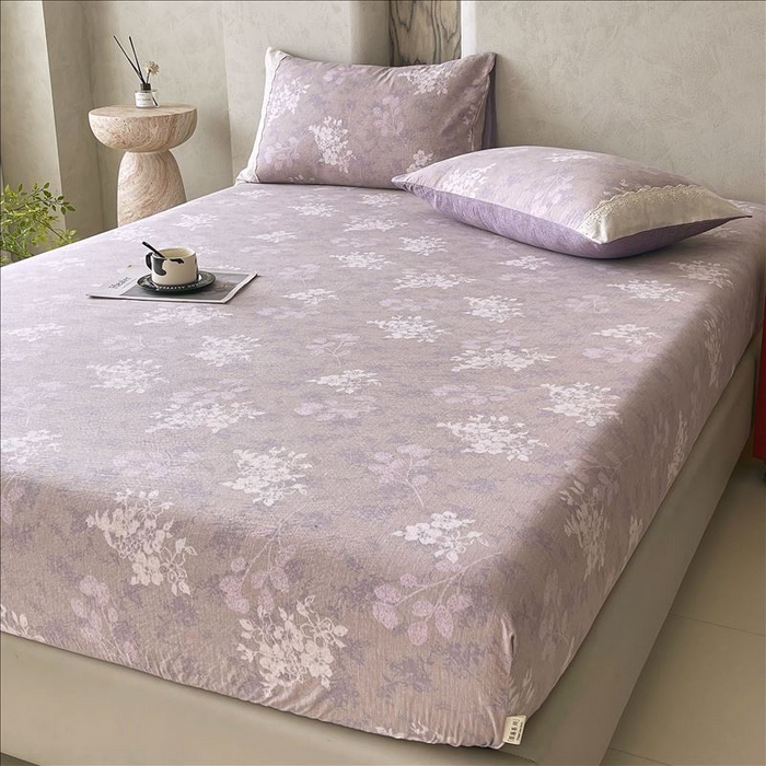 91家纺网 家纺一手货源 找家纺 丝芙妮家居（原乐视家纺） 2025新款全棉纯棉蕾丝花边原麻单品床笠单件床笠 花畔呢喃