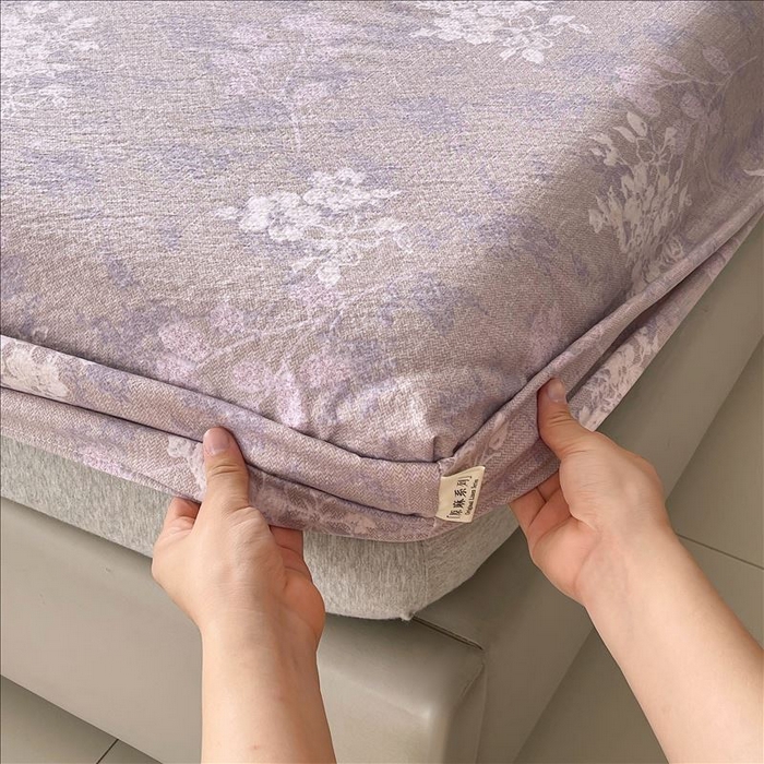 91家纺网 家纺一手货源 找家纺 丝芙妮家居（原乐视家纺） 2025新款全棉纯棉蕾丝花边原麻单品床笠单件床笠 花畔呢喃