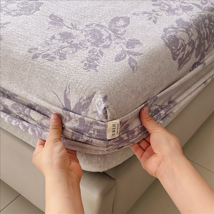 91家纺网 家纺一手货源 找家纺 丝芙妮家居（原乐视家纺） 2025新款全棉纯棉蕾丝花边原麻单品床笠单件床笠 梦幻花园