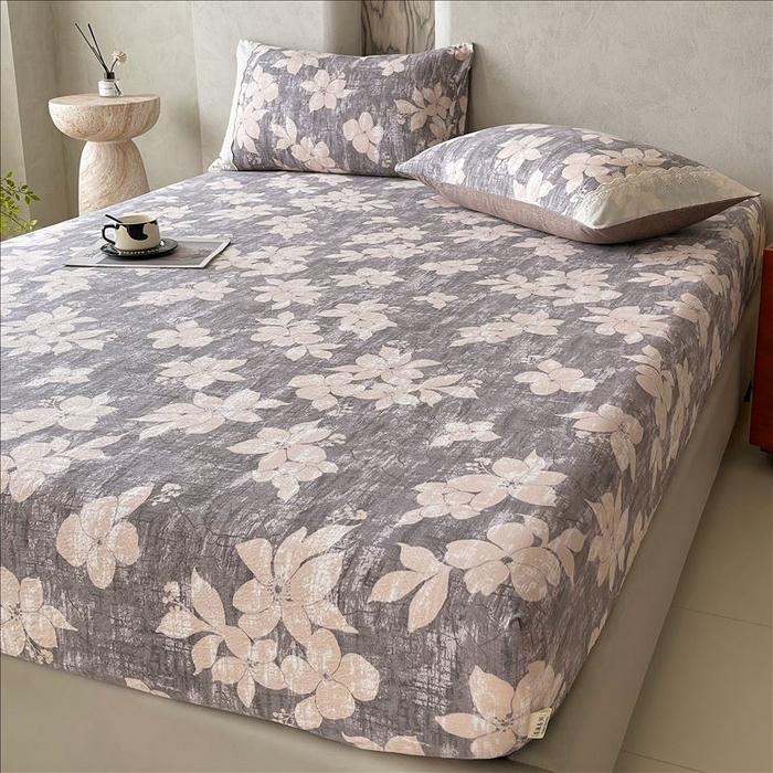 91家纺网 家纺一手货源 找家纺 丝芙妮家居（原乐视家纺） 2025新款全棉纯棉蕾丝花边原麻单品床笠单件床笠 漫步花庭