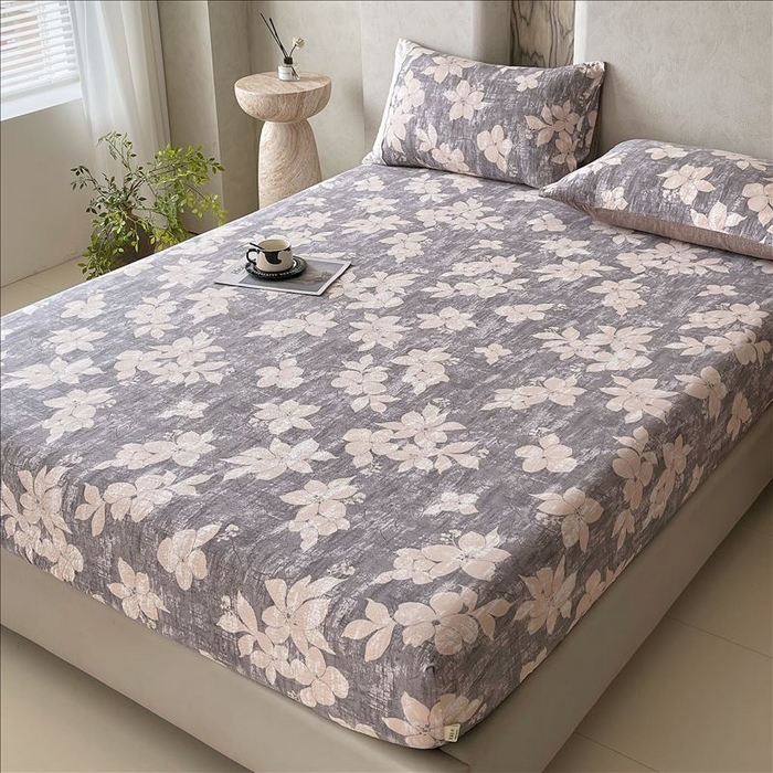 91家纺网 家纺一手货源 找家纺 丝芙妮家居（原乐视家纺） 2025新款全棉纯棉蕾丝花边原麻单品床笠单件床笠 漫步花庭