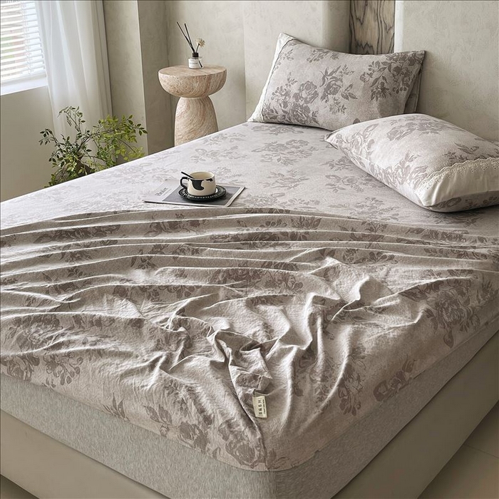 91家纺网 家纺一手货源 找家纺 丝芙妮家居（原乐视家纺） 2025新款全棉纯棉蕾丝花边原麻单品床笠单件床笠 森蔓