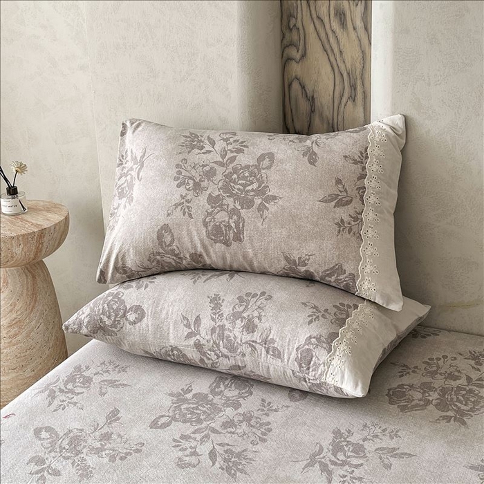 91家纺网 家纺一手货源 找家纺 丝芙妮家居（原乐视家纺） 2025新款全棉纯棉蕾丝花边原麻单品床笠单件床笠 森蔓