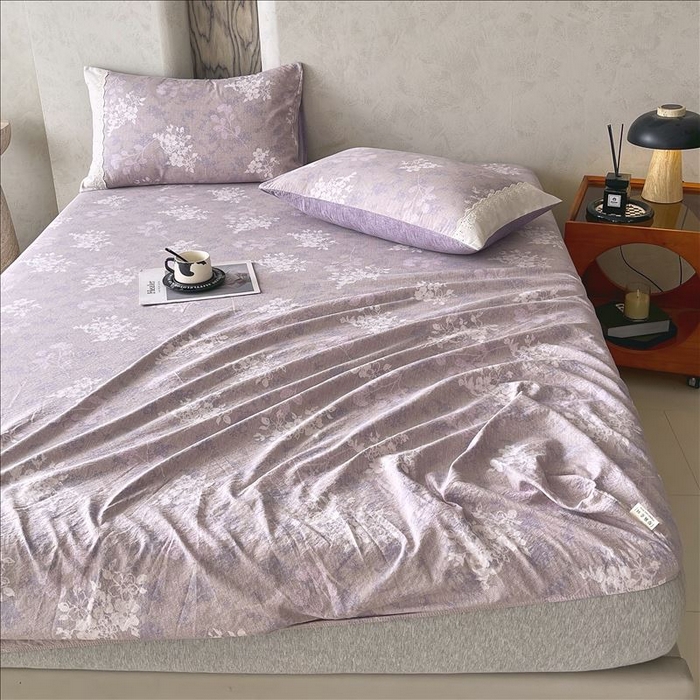 91家纺网 家纺一手货源 找家纺 丝芙妮家居（原乐视家纺） 2025新款全棉纯棉蕾丝花边原麻单品床笠单件床笠 花畔呢喃