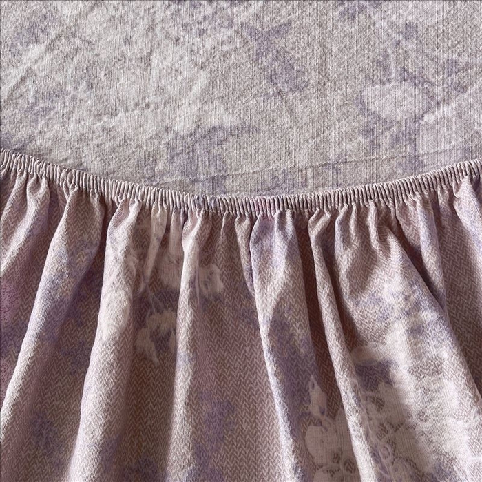 91家纺网 家纺一手货源 找家纺 丝芙妮家居（原乐视家纺） 2025新款全棉纯棉蕾丝花边原麻单品床笠单件床笠 花畔呢喃