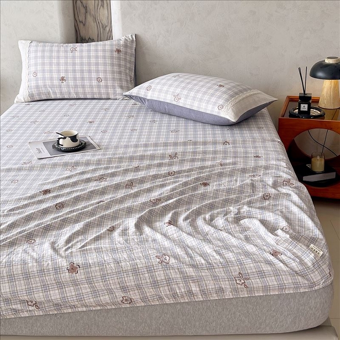 91家纺网 家纺一手货源 找家纺 丝芙妮家居（原乐视家纺） 2025新款全棉纯棉蕾丝花边原麻单品床笠单件床笠 素律