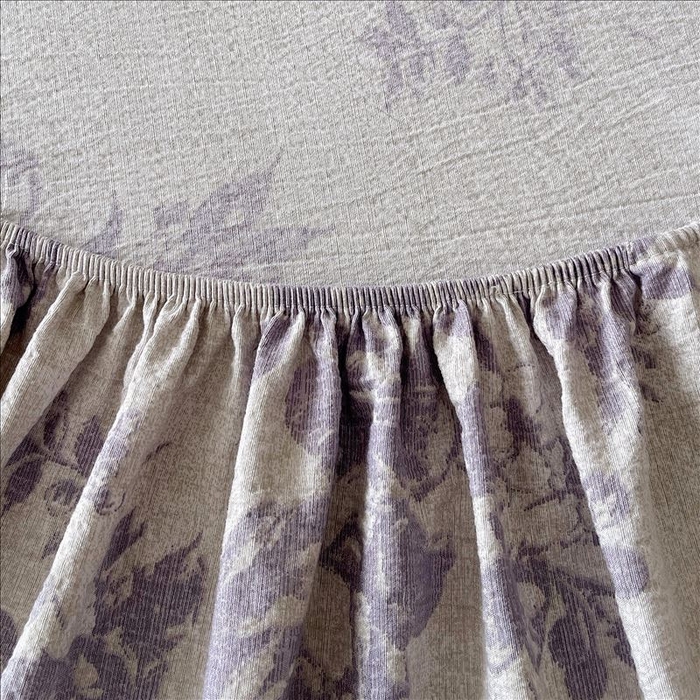 91家纺网 家纺一手货源 找家纺 丝芙妮家居（原乐视家纺） 2025新款全棉纯棉蕾丝花边原麻单品床笠单件床笠 梦幻花园