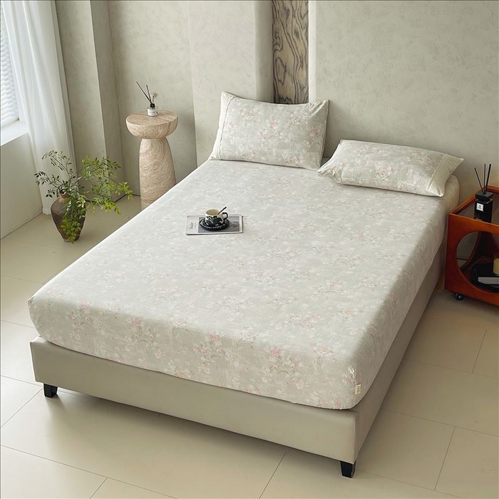 91家纺网 家纺一手货源 找家纺 丝芙妮家居（原乐视家纺） 2025新款全棉纯棉蕾丝花边原麻单品床笠单件床笠 岁月留声