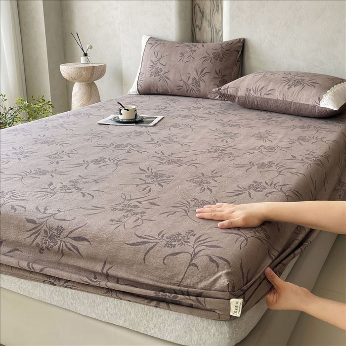 丝芙妮家居（原乐视家纺） 2025新款全棉纯棉蕾丝花边原麻单品床笠单件床笠 风野涧