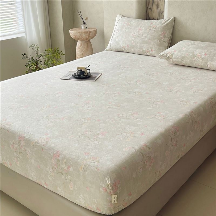 91家纺网 家纺一手货源 找家纺 丝芙妮家居（原乐视家纺） 2025新款全棉纯棉蕾丝花边原麻单品床笠单件床笠 岁月留声