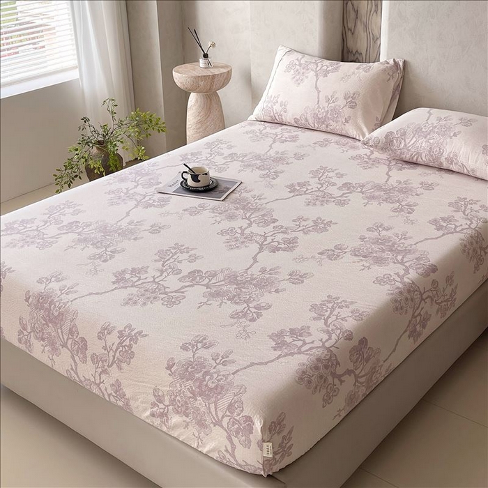 91家纺网 家纺一手货源 找家纺 丝芙妮家居（原乐视家纺） 2025新款全棉纯棉蕾丝花边原麻单品床笠单件床笠 月下繁花