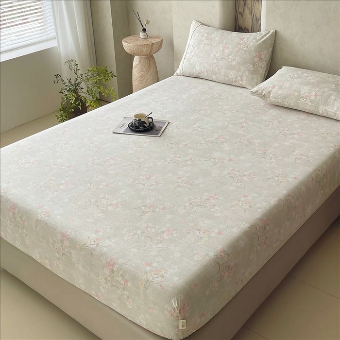 91家纺网 家纺一手货源 找家纺 丝芙妮家居（原乐视家纺） 2025新款全棉纯棉蕾丝花边原麻单品床笠单件床笠 岁月留声