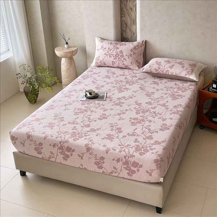 91家纺网 家纺一手货源 找家纺 丝芙妮家居（原乐视家纺） 2025新款全棉纯棉蕾丝花边原麻单品床笠单件床笠 云栖