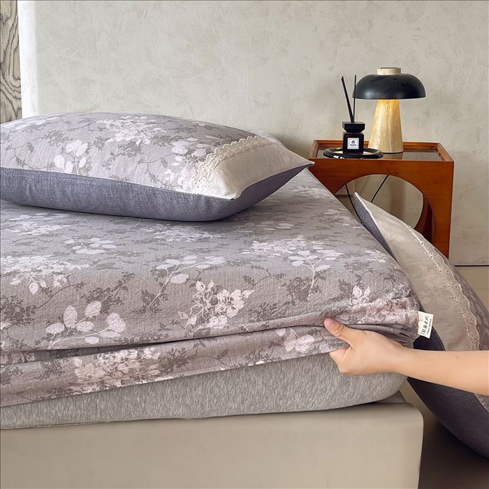 91家纺网 家纺一手货源 找家纺 丝芙妮家居（原乐视家纺） 2025新款全棉纯棉蕾丝花边原麻单品床笠单件床笠 法式浪漫